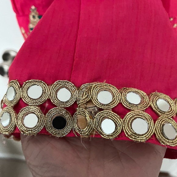 Handmade Fuschia Dress w/ Gold Embroidery - Picture 5 of 6